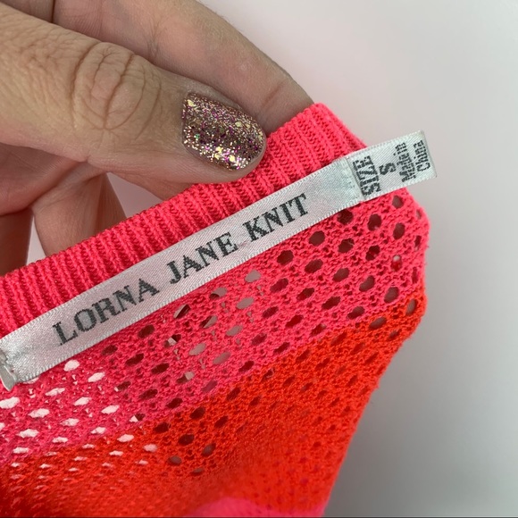 Lorna Jane Willow Mesh Pink Orange Sweater Small - Picture 8 of 9